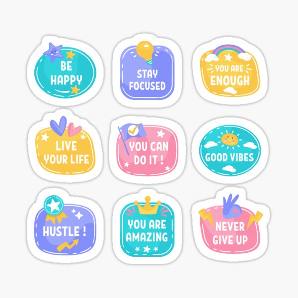 Cute Motivational Phrases For Self Encouragement Pack Sticker for Sale by  motivationaltee