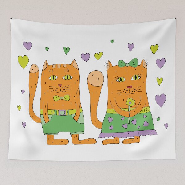 Item preview, Red-haired cats in love. designed and sold by Olga81creative.