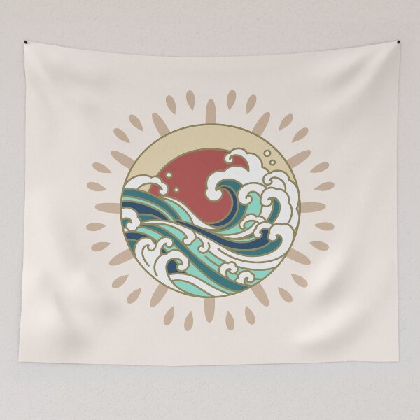 Item preview, sun, waves & arabesques designed and sold by bohemedesign.