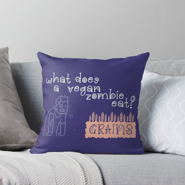 Item preview, What Does A Vegan Zombie Eat? Halloween Joke Pun Quote designed and sold by DancingwithInk.