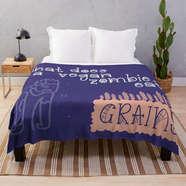 Item preview, What Does A Vegan Zombie Eat? Halloween Joke Pun Quote designed and sold by DancingwithInk.