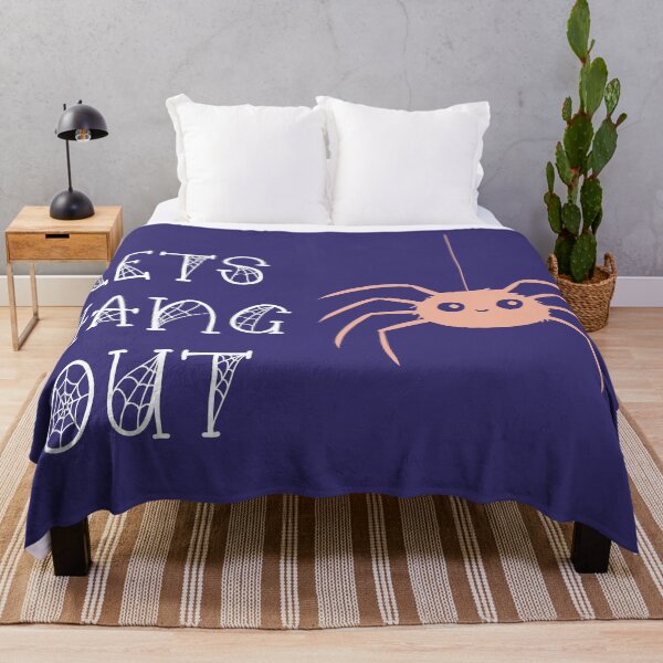 Item preview, Lets Hang Out Halloween Spider Joke Pun Quote designed and sold by DancingwithInk.