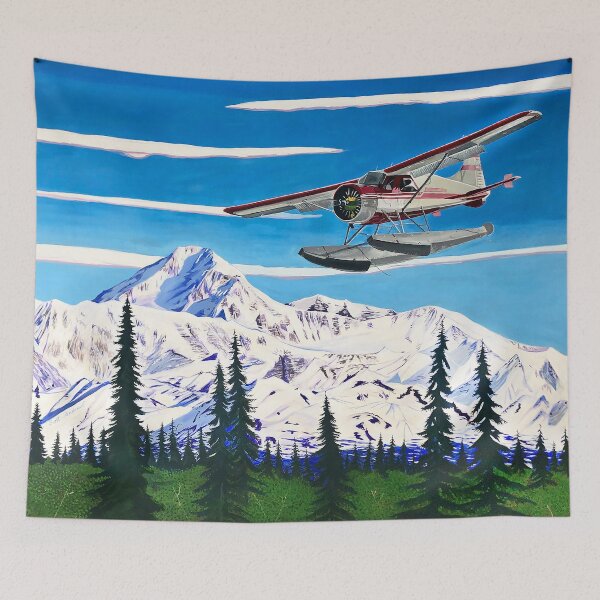 Item preview, Float Plane Landing in Willow, Alaska in Front of Denali, by Alaskan Artist Scott Clendaniel designed and sold by Scott Clendaniel.