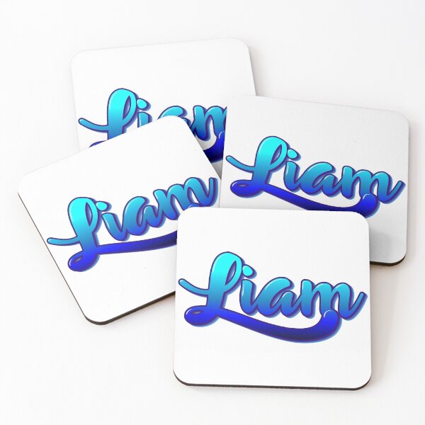 Item preview, Name Liam with blue letters, black with gradient and shadows designed and sold by Rene Acan.
