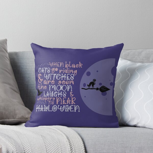 Item preview, When Black Cats Go Riding & Witches Are Seen the Moon Laughs & Whispers 'tis Near Halloween Quote designed and sold by DancingwithInk.