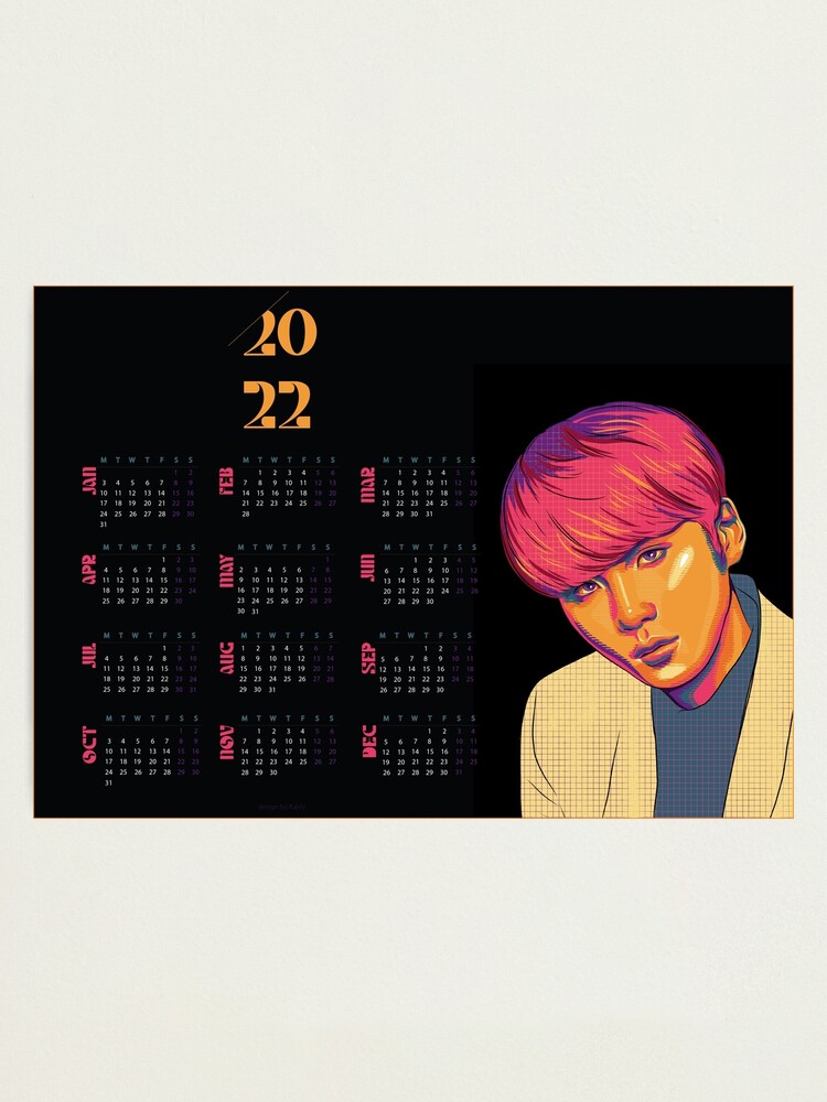 bts calendar 2022 photographic print by kairly tun redbubble