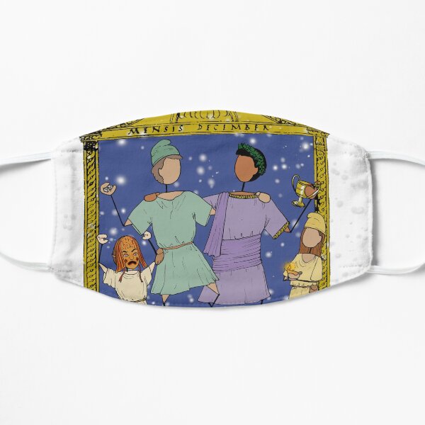 Happy Saturnalia! (WHITE background) Greek Myth Comix Flat Mask