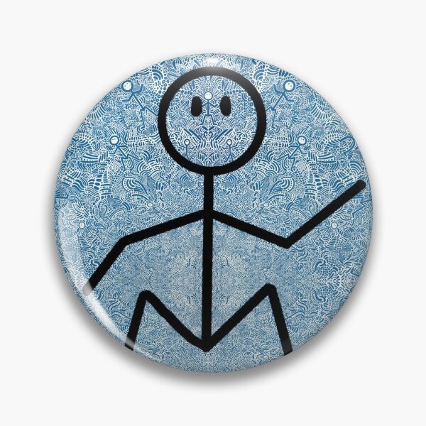 Item preview, Blue And White Abstract Dancing Men Stick Figure Pattern designed and sold by ThatsJustJilly.