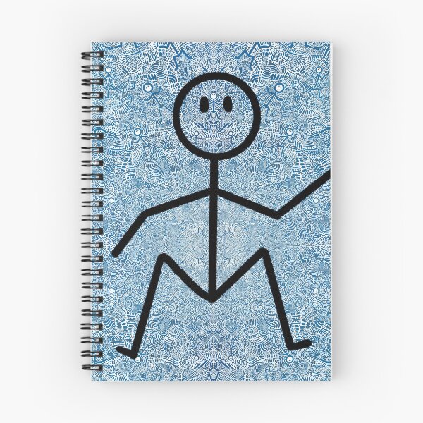 Item preview, Blue And White Abstract Dancing Men Stick Figure Pattern designed and sold by ThatsJustJilly.