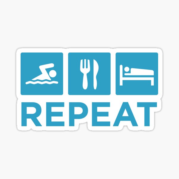 Item preview, Swim Eat Sleep Repeat - Swimming Quote designed and sold by swimarts.