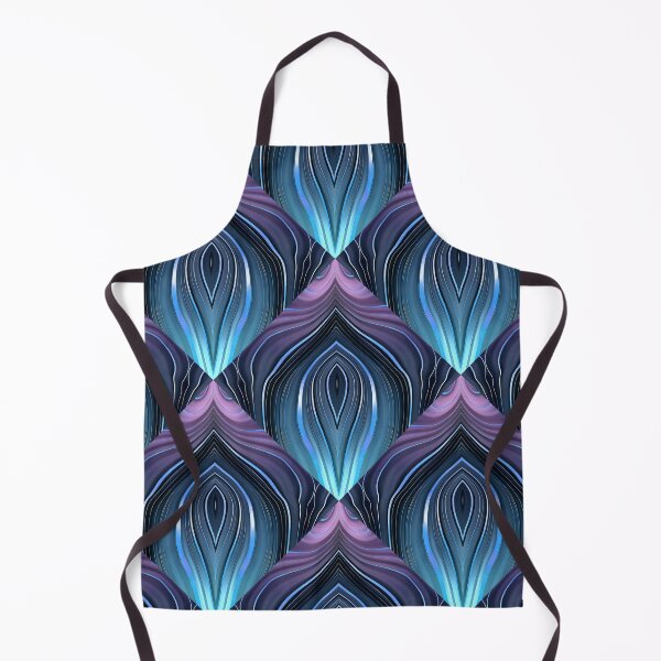 Aperçu de l'œuvre Motif de forme de flammes bleues et violettes contemporaines créée et vendue par SeaChangeDesign.