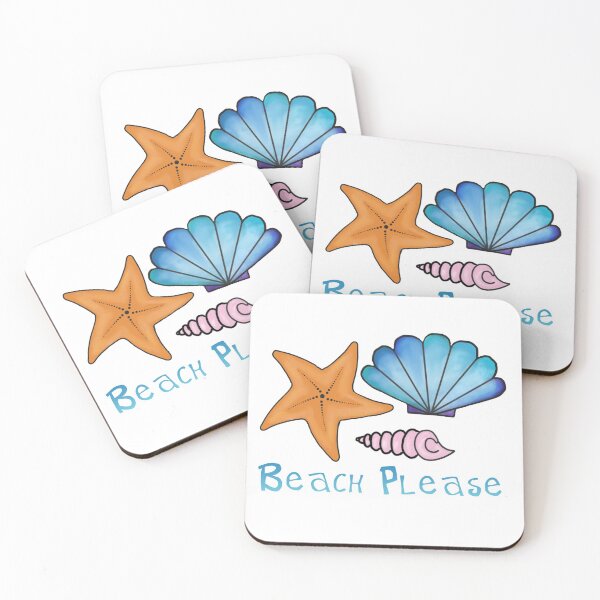 Item preview, Beach please seashells and starfish designed and sold by KaisPrints.