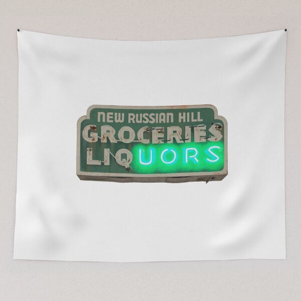 Item preview, New Russian Hill Market Groceries Liquors Sign San Francisco drawing designed and sold by VacationCity.