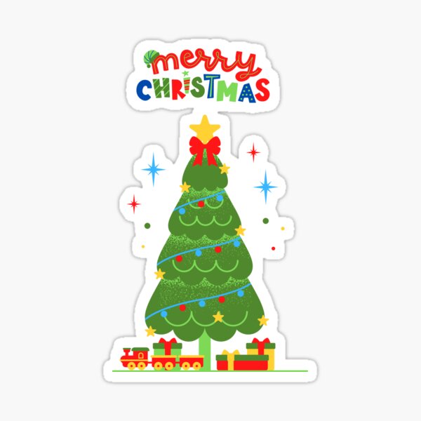 merry christmas tree sticker Sticker