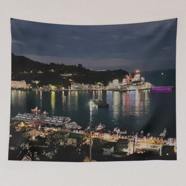 Item preview, Night Oceanview | Sea | Ocean | Light | Colourful | Korea | Geoje designed and sold by sjkimphoto.