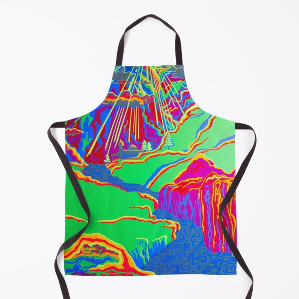 Aperçu de l'œuvre Mountain Morning, Black Light Poster, Couleurs néon, Glow in the Dark créée et vendue par Nostrathomas66.