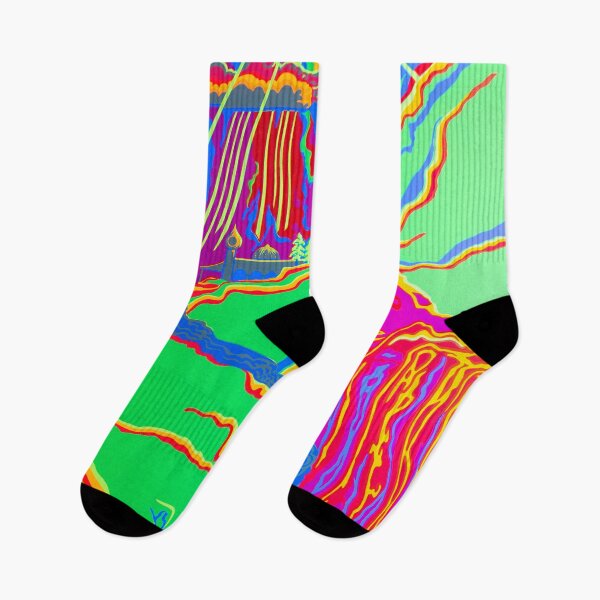 Item preview, Mountain Morning, Black Light Poster, Neon colors, Glow in the Dark designed and sold by Nostrathomas66.