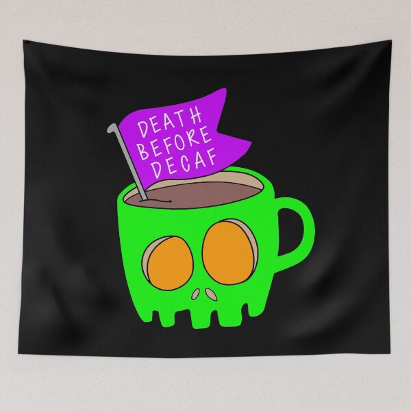 Item preview, Copy of Death Before Decaf Green designed and sold by CatByDesign.