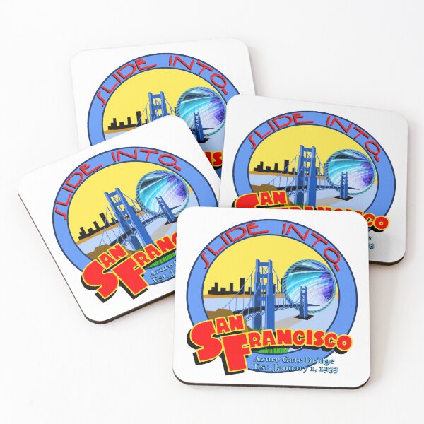Item preview, Slide Into San Francisco with Sliders Azure Gate Bridge designed and sold by Rewatch-Podcast.