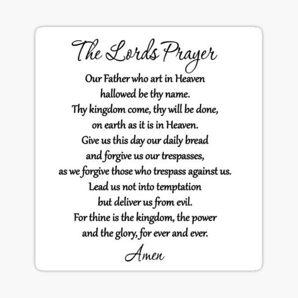 the lords prayer stickers redbubble