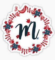 Skandinavisches Monogramm M Sticker