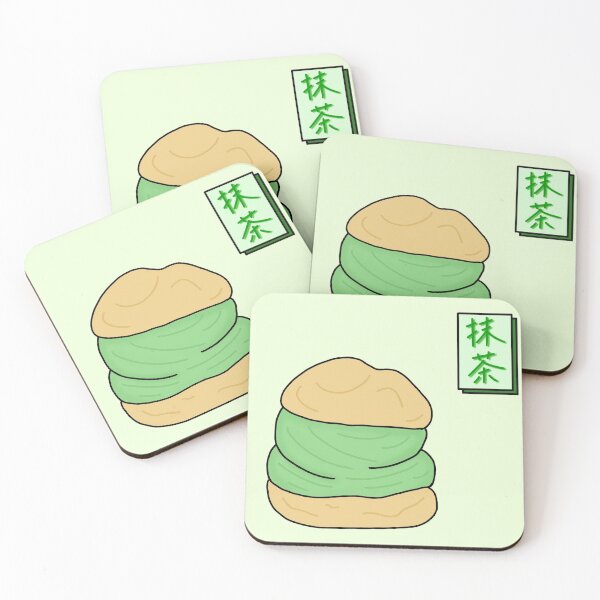 Item preview, Matcha Cream Puff with Japanese Logo designed and sold by takenoko-3.