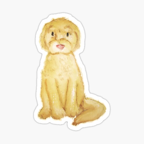 Watercolor Goldendoodle- Basic Sticker