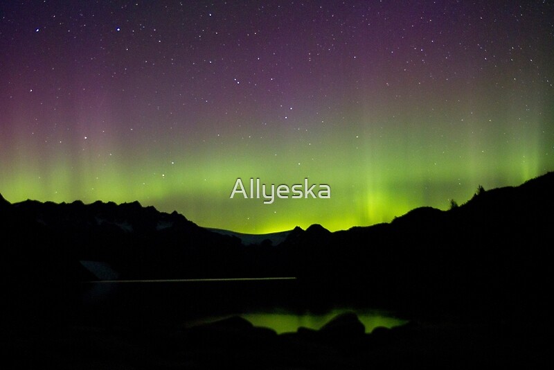 "Aurora Borealis over Aialik Bay, Kenai Fjords Alaska" by Allyeska