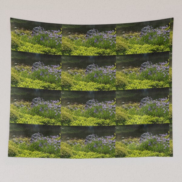 Item preview, Showy Irises on the Sunny Bank of the Pond designed and sold by Georgia Mizuleva.