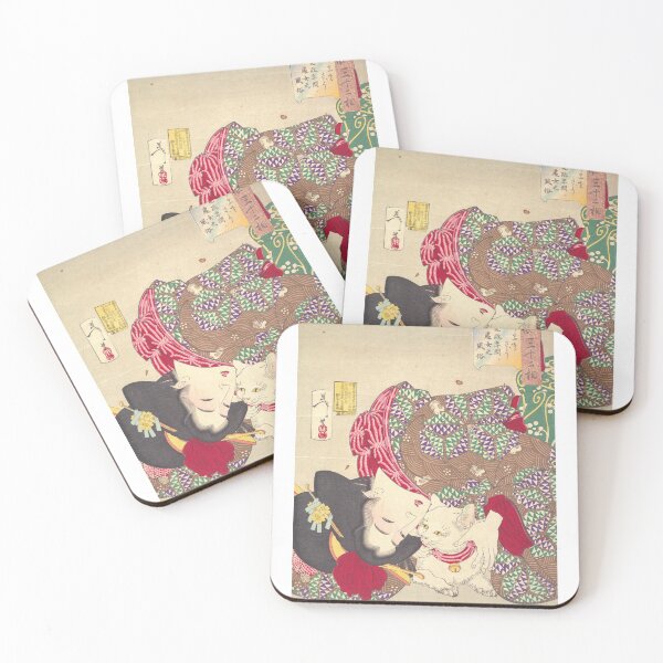 Item preview, Geisha and Cat - Japanese Print designed and sold by xm-h.
