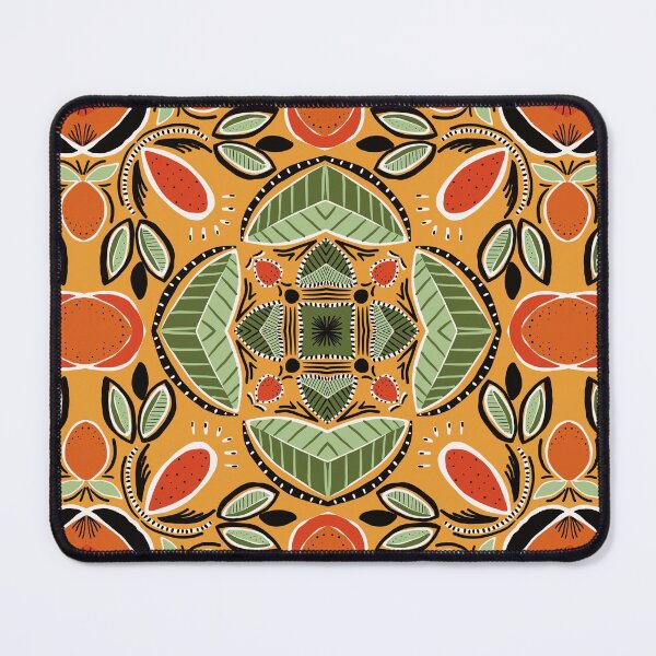 Tangerine Moroccan Tile Mandala Mouse Pad