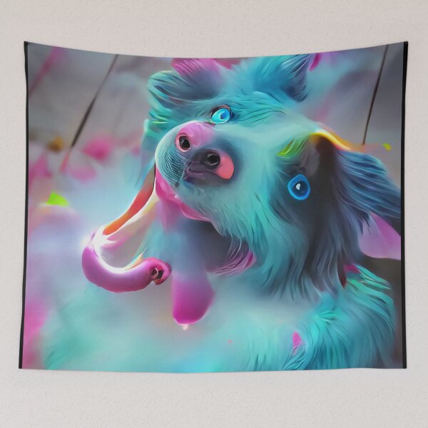 Item preview, Magical Neon Cotton Candy Pup designed and sold by trippingonpixel.