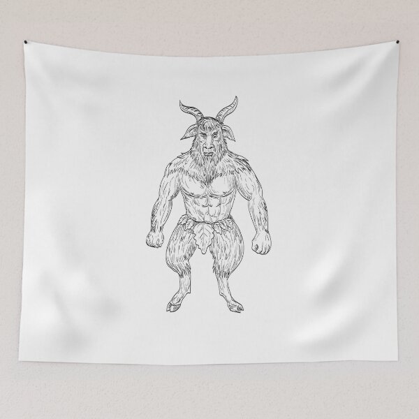 Item preview, Akerbeltz or Aker a Spirit in the Basque Folk Mythology in the Form of a Billy Goat Standing Drawing designed and sold by patrimonio.