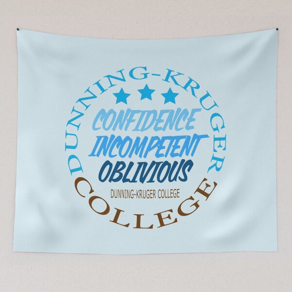 Item preview, Funny - Dunning-Kruger effect College, confidence, incompetent, oblivious designed and sold by jdtees.