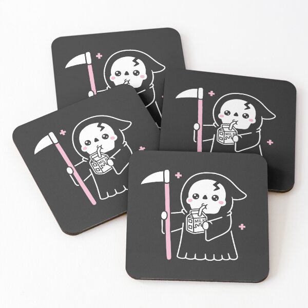 Item preview, Cute Grim Reaper Drinking Milk designed and sold by rustydoodle.