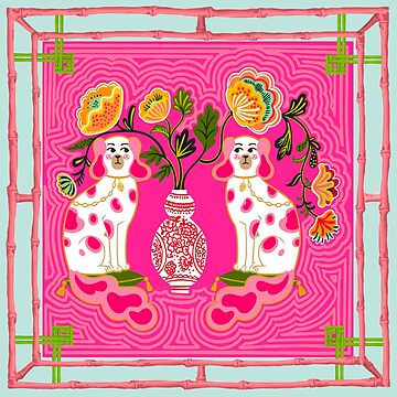 Artwork thumbnail, Chinoiserie Staffordshire Pink and Coral by Yunihadi
