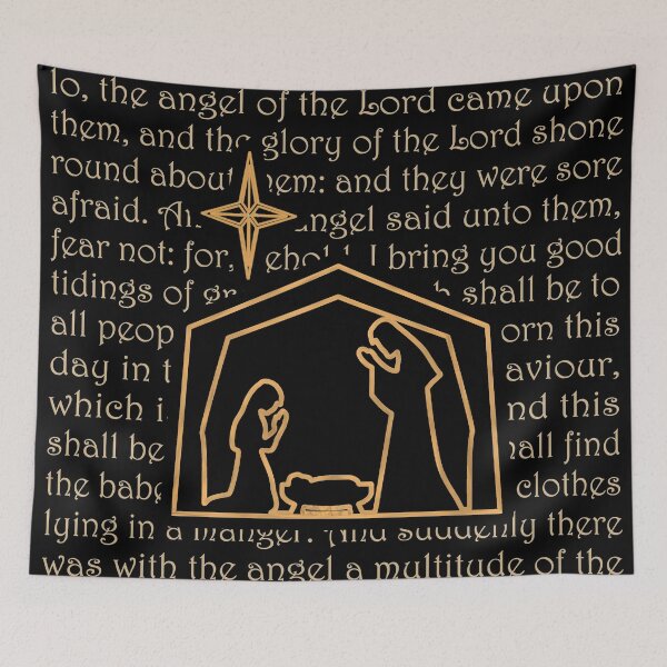 Item preview, Golden Christmas Manger Scene With Verses designed and sold by mrtraz.