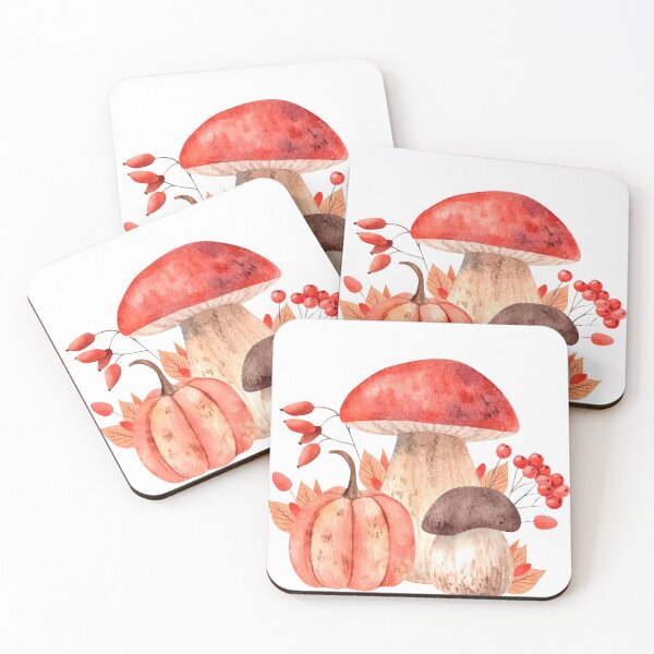 Item preview, Fall Pumpkin and Mushroom Watercolor  designed and sold by Pinkmagenta.