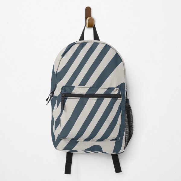 Item preview, Desaturated Navy and Gray Zebra Grooves Abstract Pattern Art designed and sold by patternsoup.