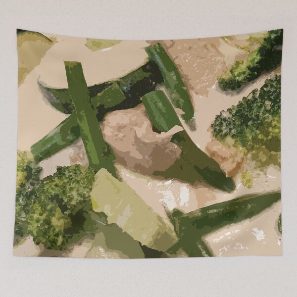 Item preview, Asian Flavors - Thai Green Chicken Curry Quirky Abstract Food Photography designed and sold by Karen McFarland.