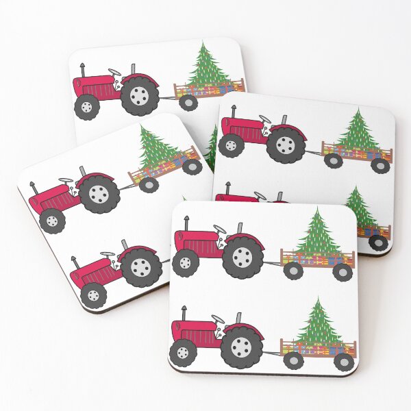 Item preview, Christmas Tractor Illustration designed and sold by karwilberevivalcollection.