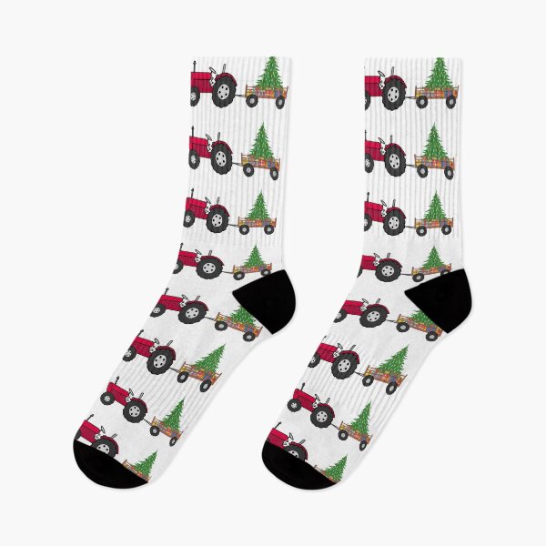 Item preview, Christmas Tractor Illustration designed and sold by karwilberevivalcollection.