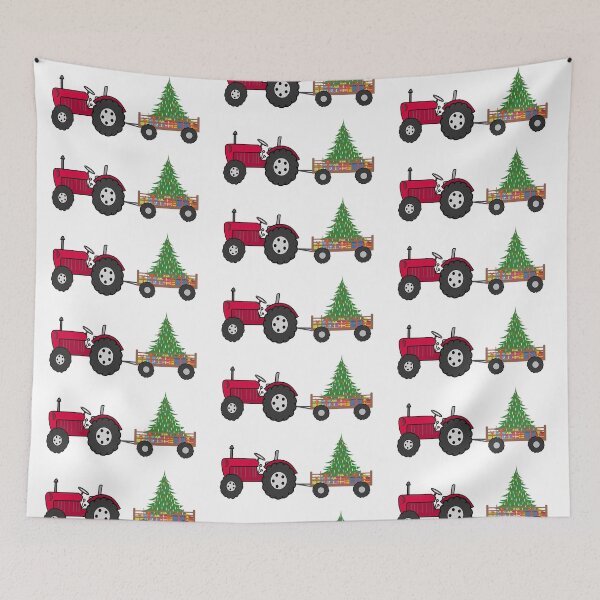Item preview, Christmas Tractor Illustration designed and sold by karwilberevivalcollection.