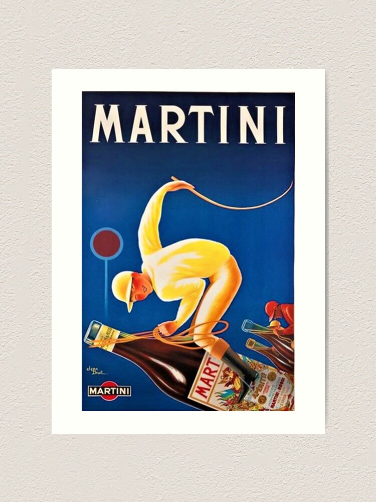 "Vintage Martini and Rossi Sparkling Wine Vermouth Advertisement Poster