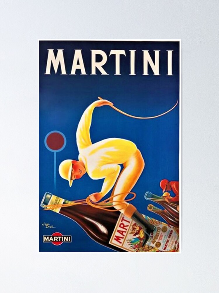 "Vintage Martini and Rossi Sparkling Wine Vermouth Advertisement Poster