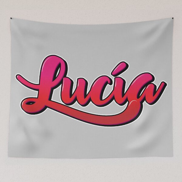 Item preview, Lucia name with pink letters, black with gradient and shadows designed and sold by Rene Acan.