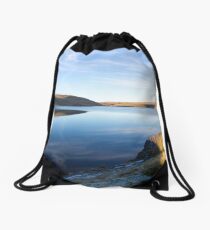Tranquil resevoir Drawstring Bag