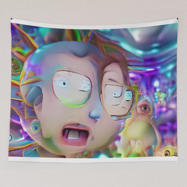Artikelvorschau, Morty Fan Art Trippy Colorful DMT Realm entworfen und verkauft von trippingonpixel.