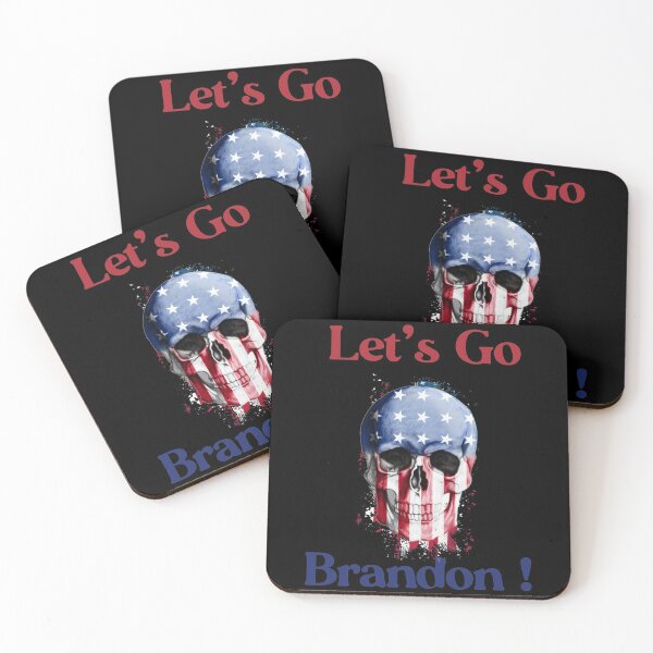 Item preview, Let's Go Brandon Chant Skull Conservative US Flag designed and sold by Jake Marquardt.