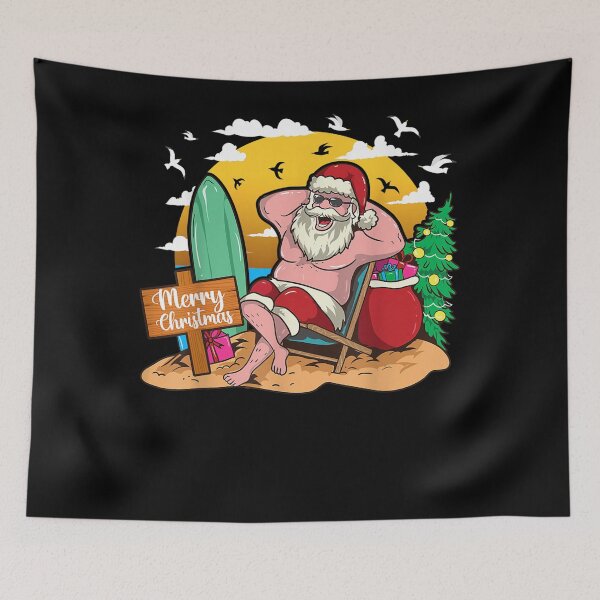 Item preview, Tropical Christmas Santa Claus Beach Surfer designed and sold by alanxgoldberger.
